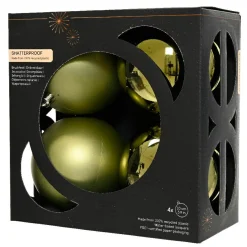 KAEMINGK Lot de 4 boules de Noël (D100 mm) Aravis Vert romarin Outlet