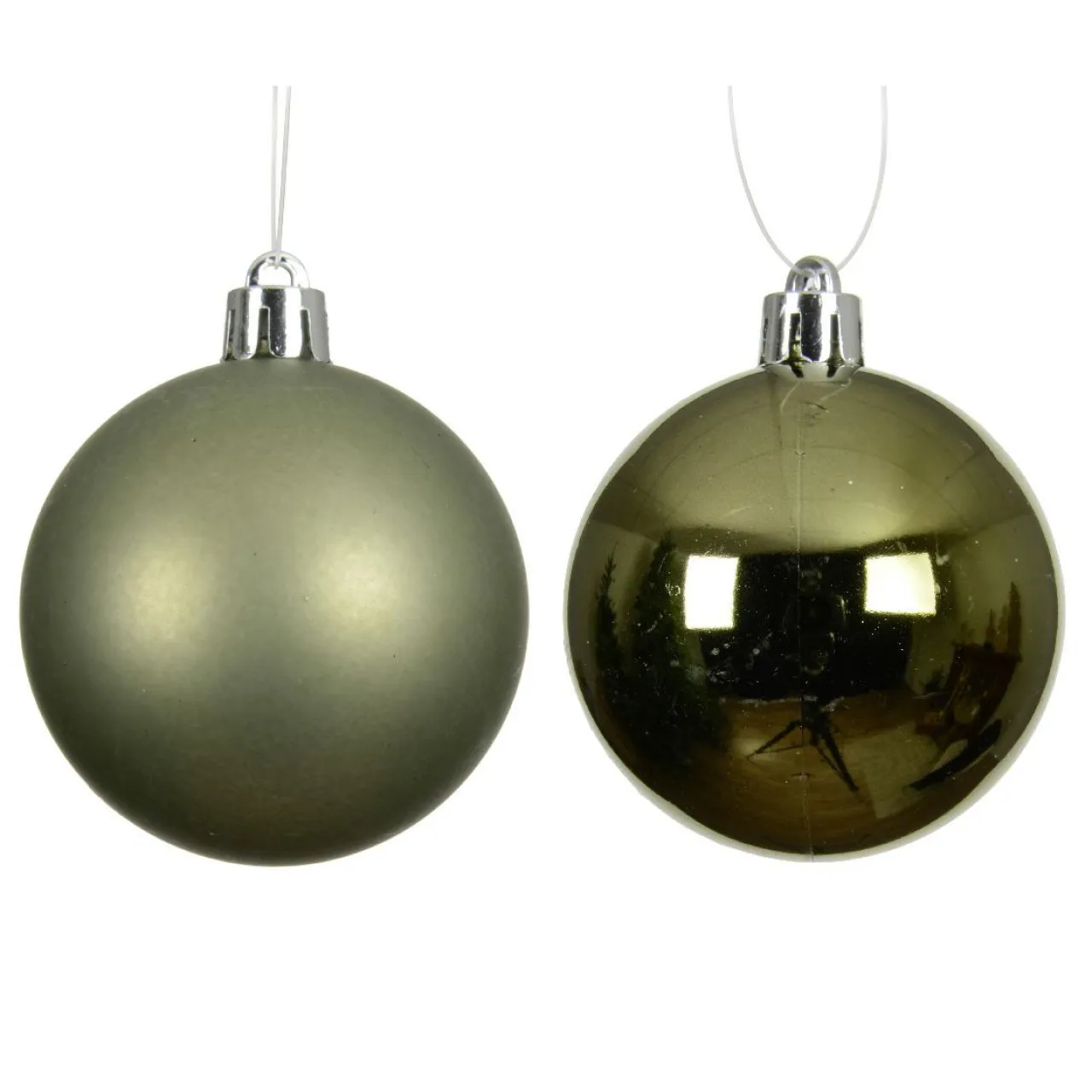 KAEMINGK Lot de 4 boules de Noël (D100 mm) Aravis Vert romarin Outlet