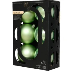 KAEMINGK Lot de 6 boules de Noël (D80 mm) Aravis Vert thé matcha Vert matcha Discount