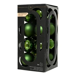 KAEMINGK Lot de 16 boules de Noël (D40 mm) Aravis Vert sapin Discount