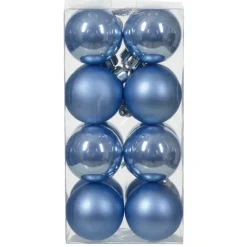 KAEMINGK Lot de 16 boules de Noël (D40 mm) Aravis Bleu Ciel Outlet