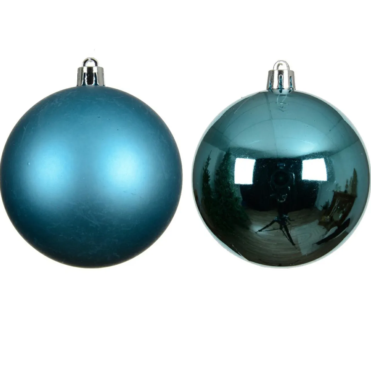 KAEMINGK Lot de 4 boules de Noël (D100 mm) Aravis Bleu pétillant