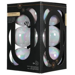 KAEMINGK Lot de 12 boules de Noël (D60 mm) Aravis Blanc irisé Online