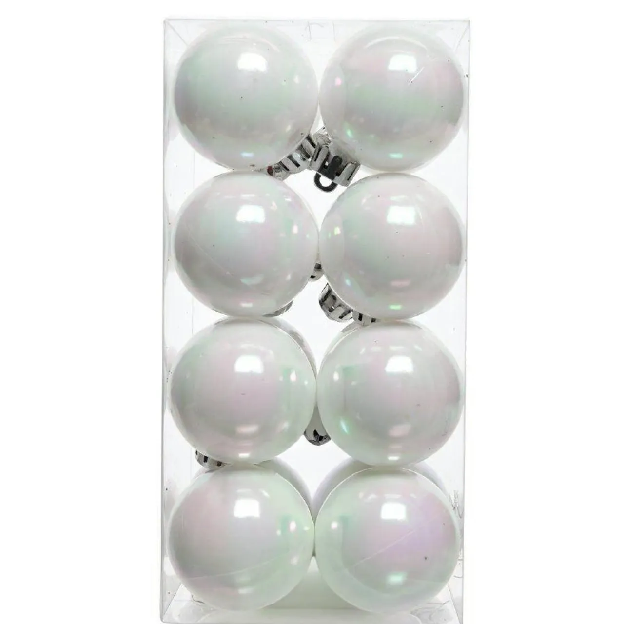 KAEMINGK Lot de 16 boules de Noël (D40 mm) Aravis Blanc irisé Discount