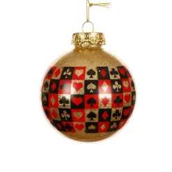 KAEMINGK Lot de 12 boules de Noël (D80 mm) As de pique Or Best