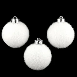 Feeric Lights & Christmas Lot de 3 boules de Noël (D60 mm) Bouba Blanc