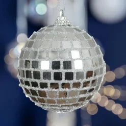 KAEMINGK Lot de 12 boules de Noël (D80 mm) Boule à facette Argent New