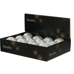 KAEMINGK Lot de 12 boules de Noël (D80 mm) Boule à facette Argent New