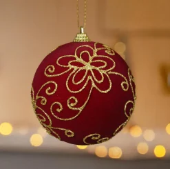 KAEMINGK Lot de 12 boules de Noël (D100 mm) Château et or Bordeaux