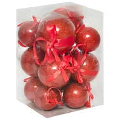 JJA Lot de 14 boules de Noël (D150 mm) Darling Rouge New