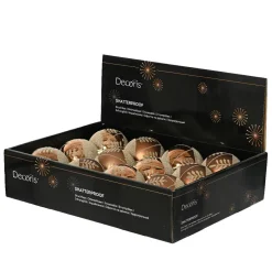 KAEMINGK Lot de 12 boules de Noël (D80 mm) Elégance Brun café
