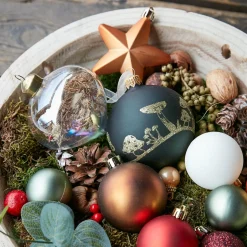 KAEMINGK Lot de 6 boules de Noël (D80 mm) en verre Champignons Pistache New