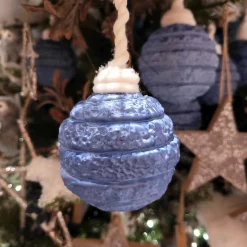 KAEMINGK Lot de 3 boules de Noël (D80 mm) en verre Silva Bleu nuit Best