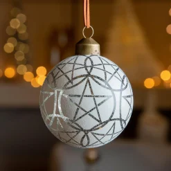 KAEMINGK Lot de 3 boules de Noël (D80 mm) en verre Vril Blanc Best