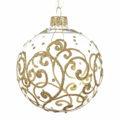 KAEMINGK Lot de 6 boules de Noël (D80 mm) en verre Stacy Or Discount