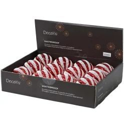 KAEMINGK Lot de 12 boules de Noël (D80 mm) Fantasia perlées et blanc Rouge New
