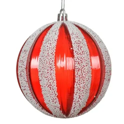 KAEMINGK Lot de 12 boules de Noël (D100 mm) Fantasia perlées et blanc Rouge Best