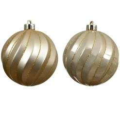 KAEMINGK Lot de 6 boules de Noël (D80 mm) Glam chic Perle Outlet