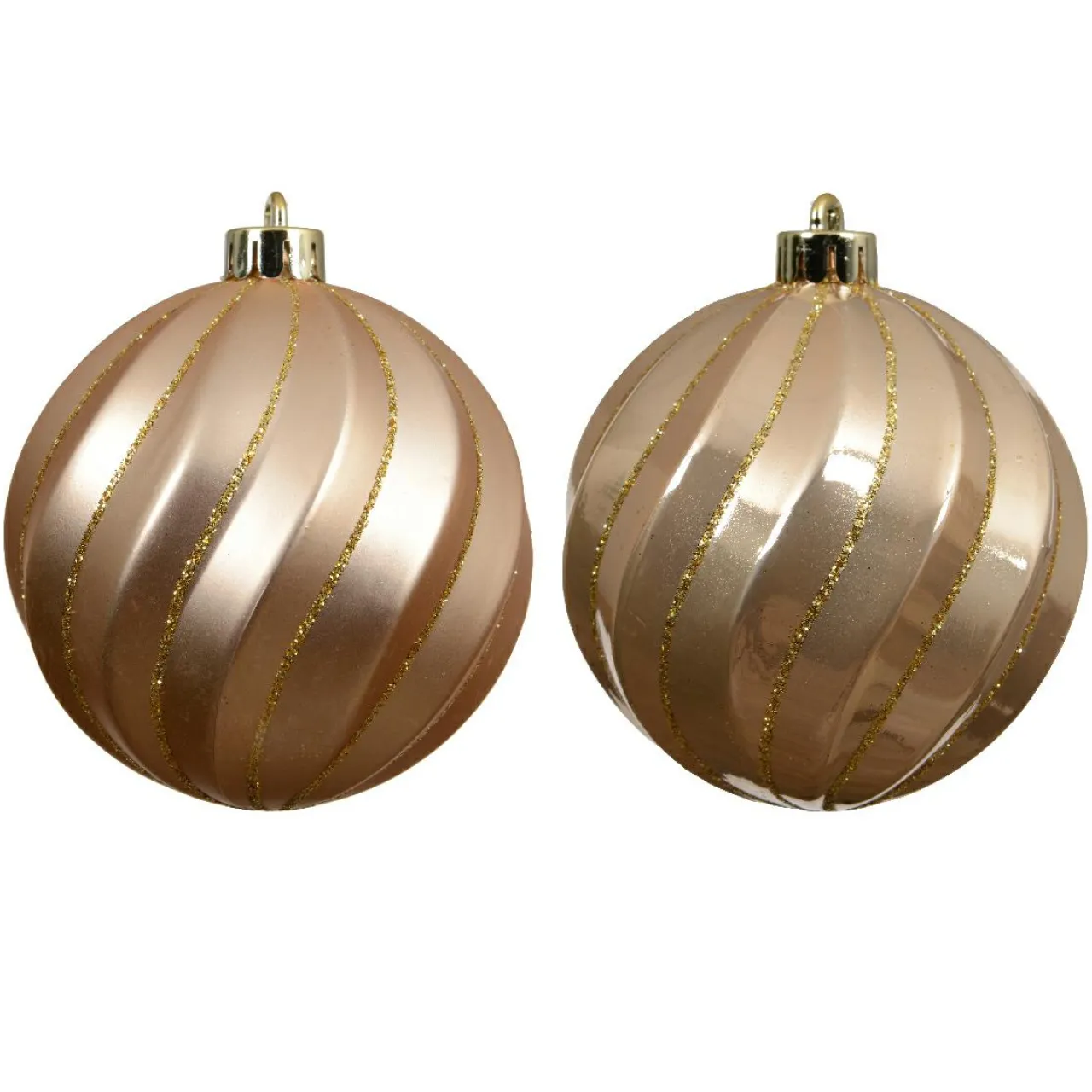 KAEMINGK Lot de 6 boules de Noël (D80 mm) Glam chic Pêche Sale
