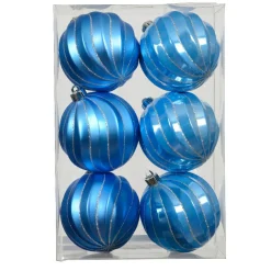KAEMINGK Lot de 6 boules de Noël (D80 mm) Glam chic Bleu Ciel Online