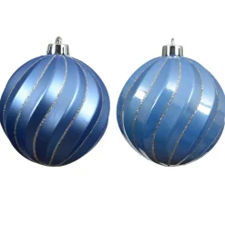 KAEMINGK Lot de 6 boules de Noël (D80 mm) Glam chic Bleu Ciel Online