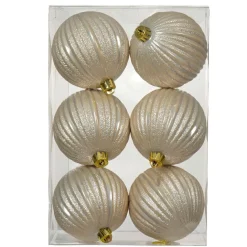 KAEMINGK Lot de 6 boules de Noël (D80 mm) Glitter Perle Online