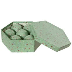 KAEMINGK Lot de 7 boules de Noël (D80 mm) Houx et rouge Vert Discount