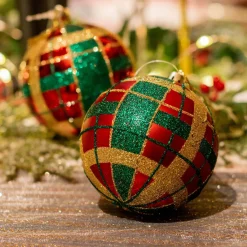 KAEMINGK Lot de 12 boules de Noël (D80 mm) kity Rouge Best