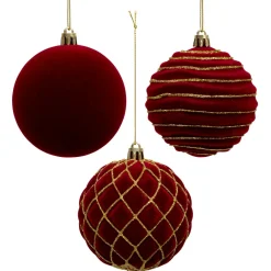 JJA Lot de 9 boules de Noël (D80 mm) Muswell et vert sapin Bordeaux Online