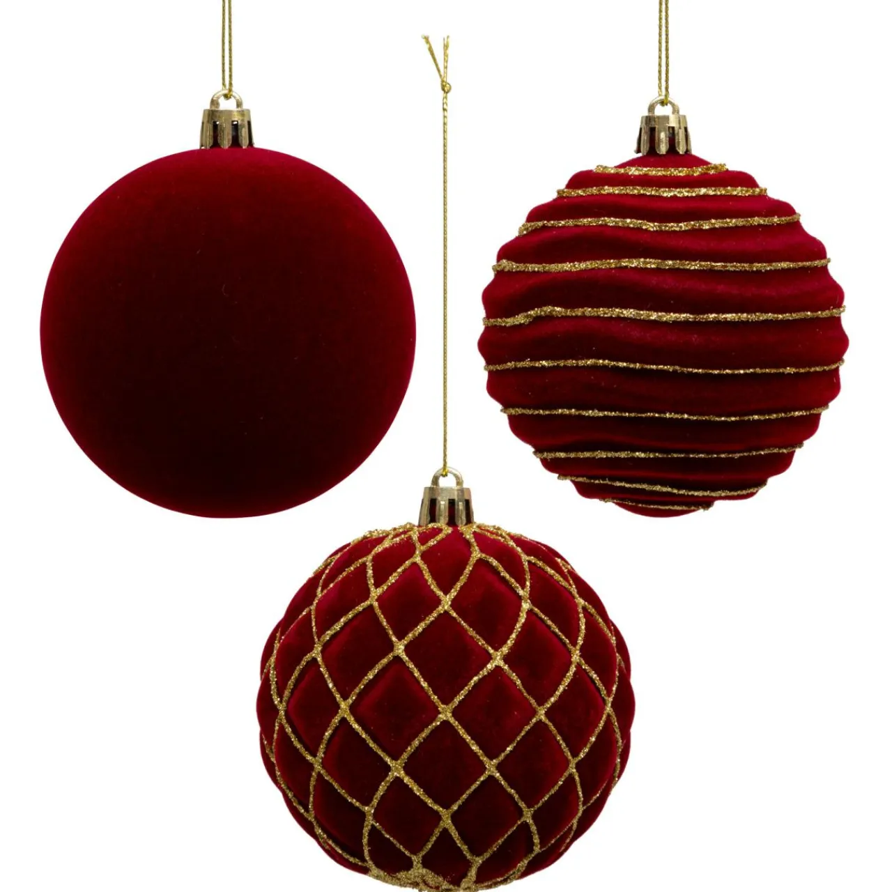 JJA Lot de 9 boules de Noël (D80 mm) Muswell et vert sapin Bordeaux Online