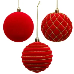 JJA Lot de 9 boules de Noël (D80 mm) Muswell et vert sapin Bordeaux Online