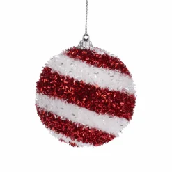KOOPMAN Lot de 3 boules de Noël (D80 mm) Nébuleuse Rouge New