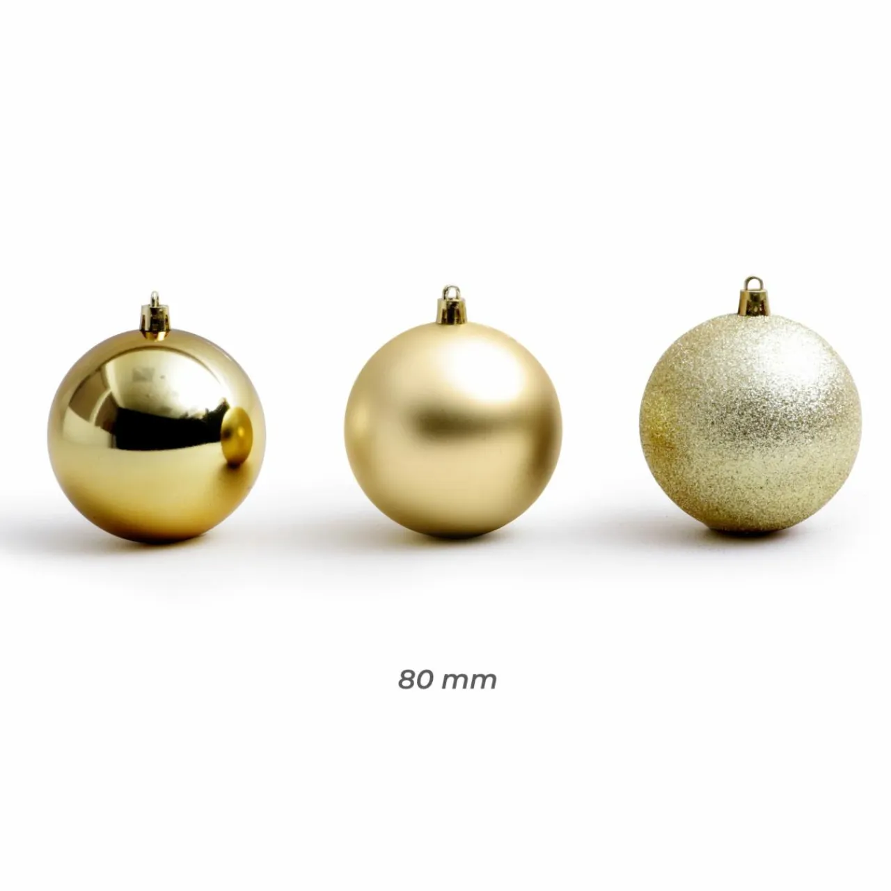 EMINZA Lot de 30 boules de Noël (D80 mm) New Alpine Or