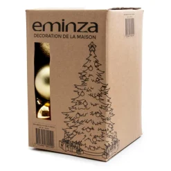 EMINZA Lot de 30 boules de Noël (D80 mm) New Alpine Or
