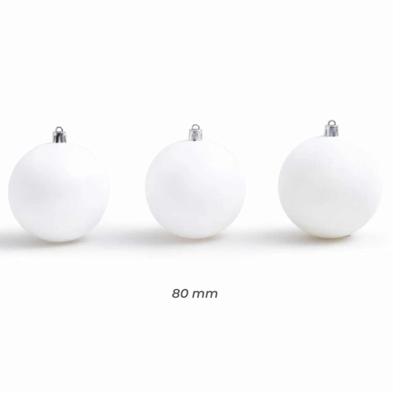EMINZA Lot de 30 boules de Noël (D80 mm) New Alpine Blanc Clearance
