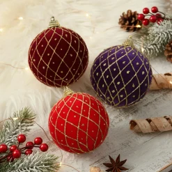 KAEMINGK Lot de 12 boules de Noël (D80 mm) Palais Royal Multicolore Outlet