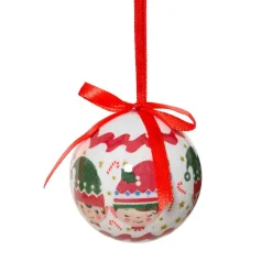 KAEMINGK Lot de 7 boules de Noël (D60 mm) Petits Lutins de Noël Blanc et Rouge
