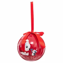Feeric Lights & Christmas Lot de 3 boules de Noël (D75 mm) Premier Noël Rouge Discount