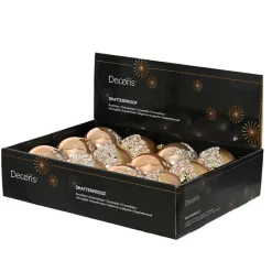 KAEMINGK Lot de 12 Boules de Noël (D80 mm) Sequins argentés Rose Outlet