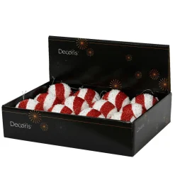 KAEMINGK Lot de 12 boules de Noël (D100 mm) Spiralis Rouge New