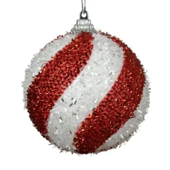 KAEMINGK Lot de 12 boules de Noël (D80 mm) Spiralis Rouge Clearance