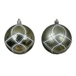 KAEMINGK Lot de 12 boules de Noël (D80 mm) Swiss Vert romarin Outlet