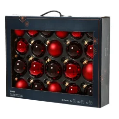 KAEMINGK Lot de 21 boules de Noël en verre Assorties Cristal Bordeaux Hot