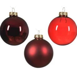 KAEMINGK Lot de 21 boules de Noël en verre Assorties Cristal Bordeaux Hot