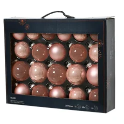 KAEMINGK Lot de 21 boules de Noël en verre Assorties Cristal Rose poudré Online