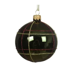 KAEMINGK Lot de 6 boules de Noël en verre (D80 mm) Ecosse Vert sapin New