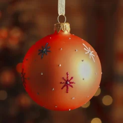 KAEMINGK Lot de 6 boules de Noël en verre (D80 mm) Etoiles du monde Orange Online