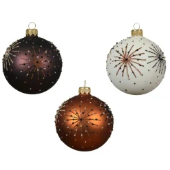 KAEMINGK Lot de 6 boules de Noël en verre (D80 mm) Nuit étoilée Multicolore Noir truffé Best