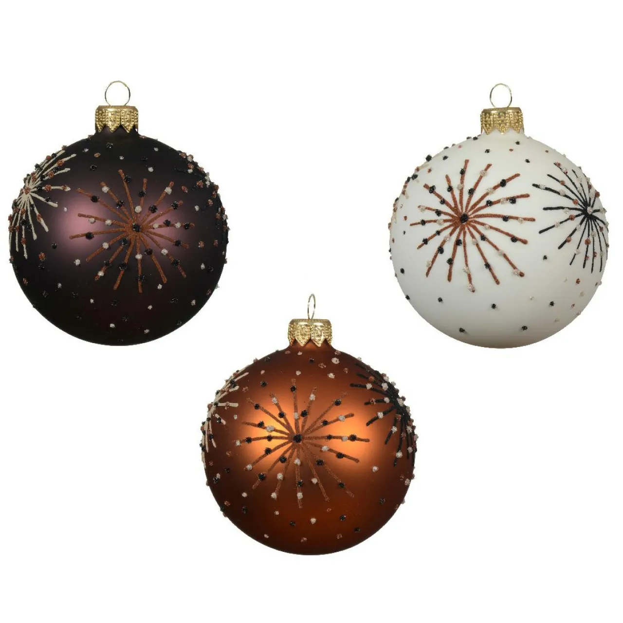KAEMINGK Lot de 6 boules de Noël en verre (D80 mm) Nuit étoilée Multicolore Noir truffé Best