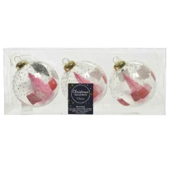 KAEMINGK Lot de 3 boules de Noël en verre (D80 mm) Cadeau Transparent Online